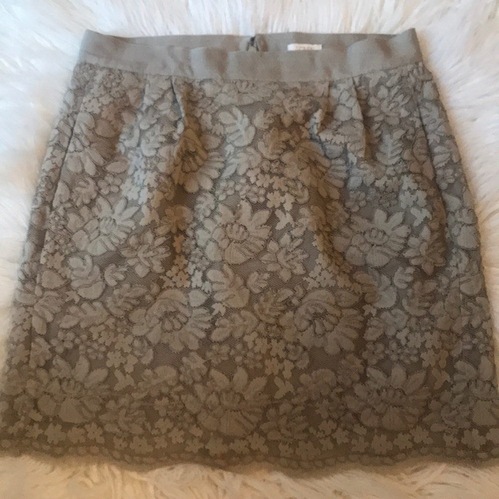 Moss green lace mini skirt